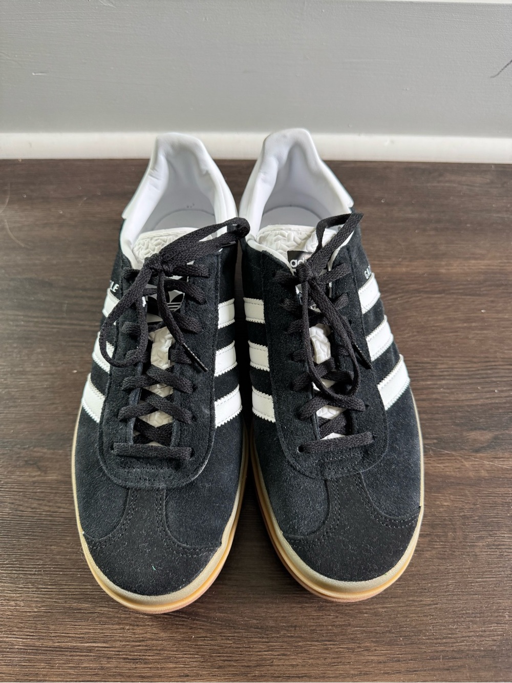 Adidas Gazelle Platform Black White Gum Sole Sneakers – Tried On Only